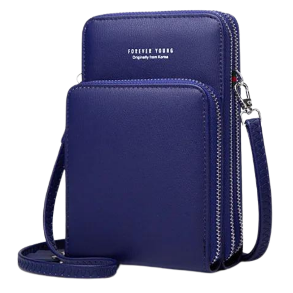 Cell Phone Purse Wallet Shoulder Bag -Blue - Ozerty