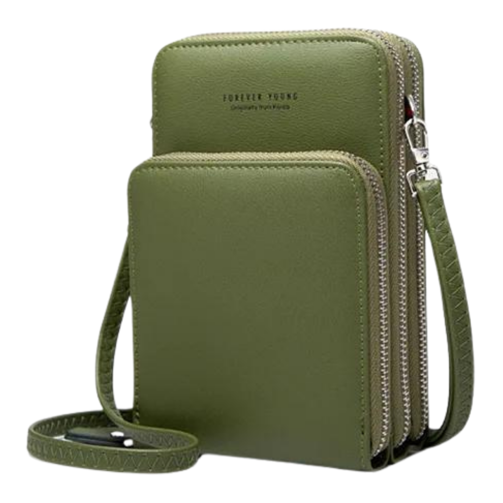 Cell Phone Purse Wallet Shoulder Bag -Green - Ozerty