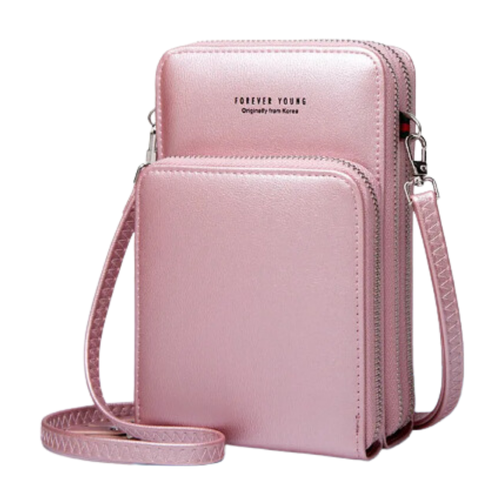 Cell Phone Purse Wallet Shoulder Bag -Pink - Ozerty