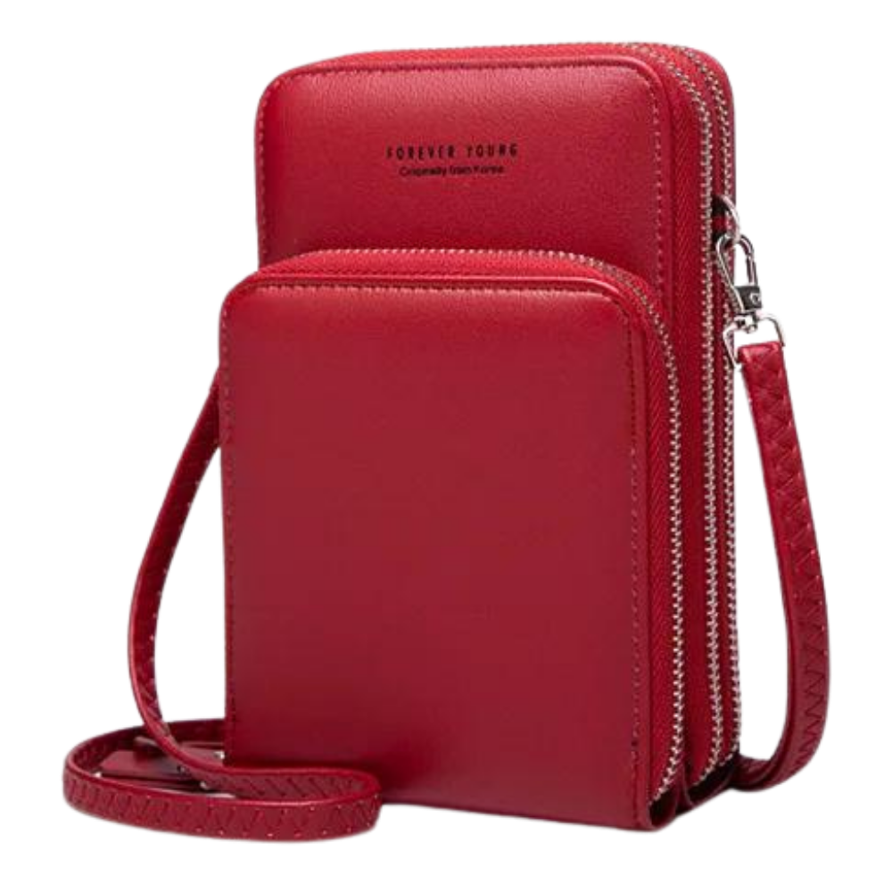 Cell Phone Purse Wallet Shoulder Bag -Red - Ozerty