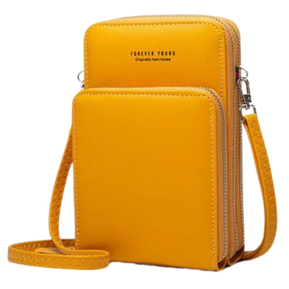 Cell Phone Purse Wallet Shoulder Bag -Yellow - Ozerty