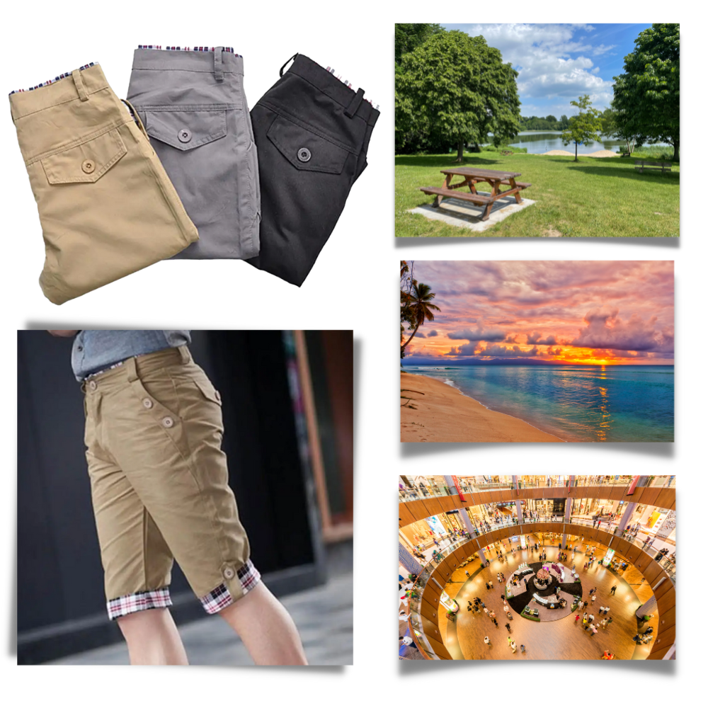 Elegant Men's Cargo Shorts - Ozerty