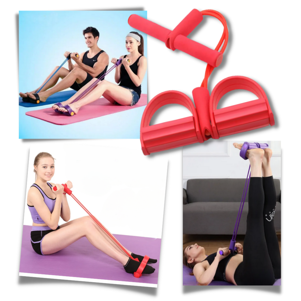 Multifunctional Pedal Resistance Bands Fitness 4 Tube - Ozerty