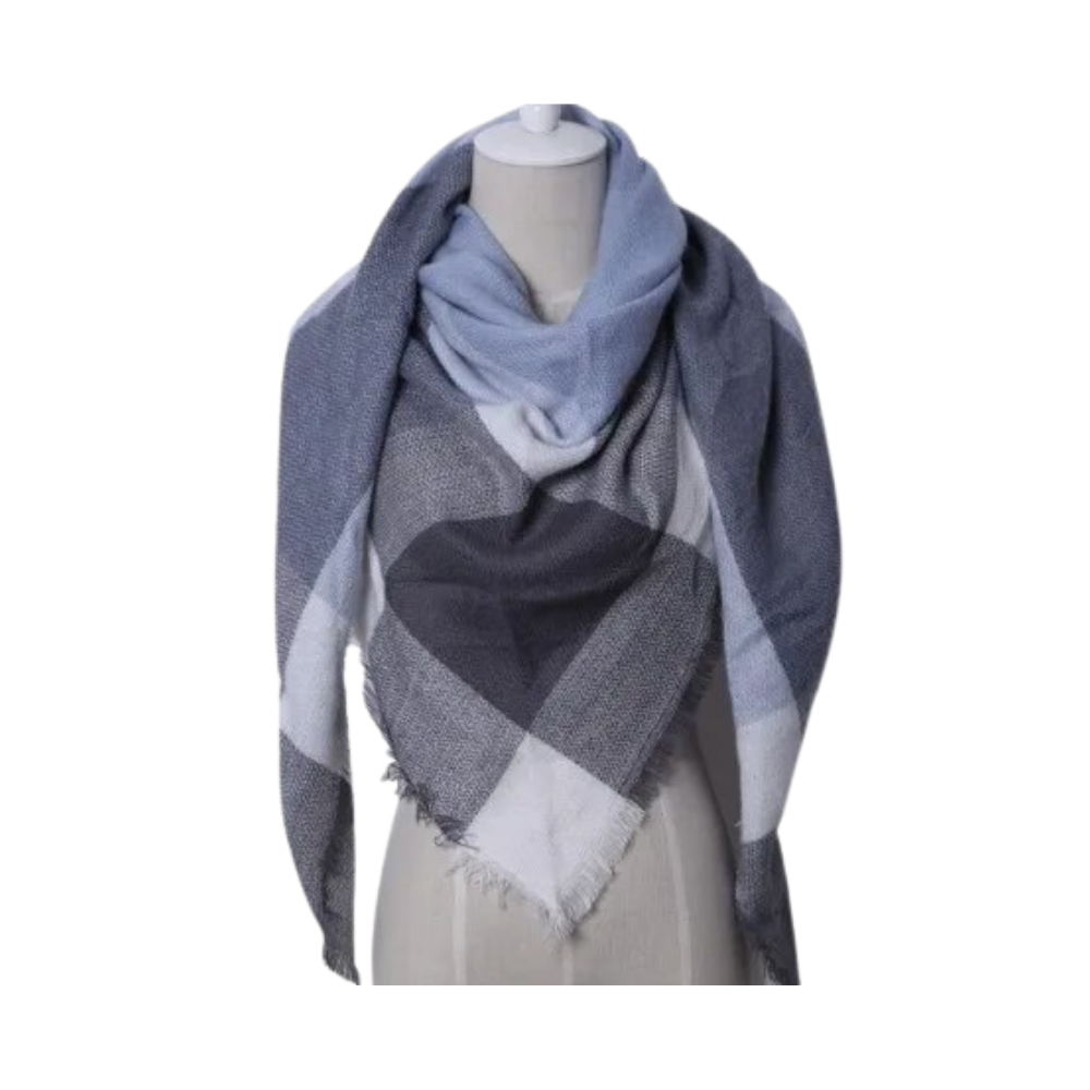 Plaid Cashmere Scarf Mohair feel -Copenhagen - Ozerty