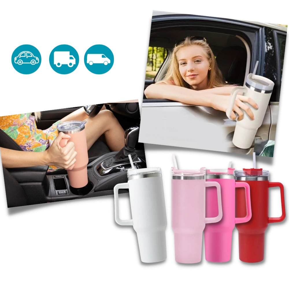Tumbler Cup Car Large Capacity With Handle - Ozerty