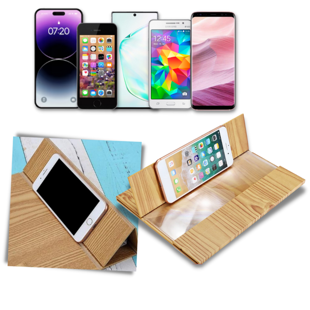 Wood Mobile Phone Screen Magnifier - Ozerty